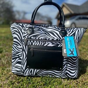 Zebra Print Carry-On Bag with Black Accents